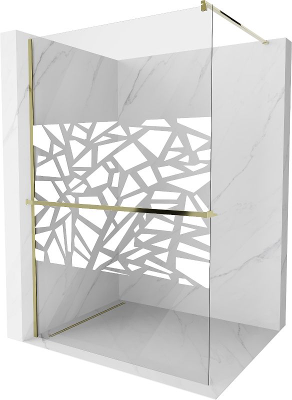 Ścianka prysznicowa Mexen Kioto+ biały wzór 90x200 cm 800-090-121-50-85 1 szt.