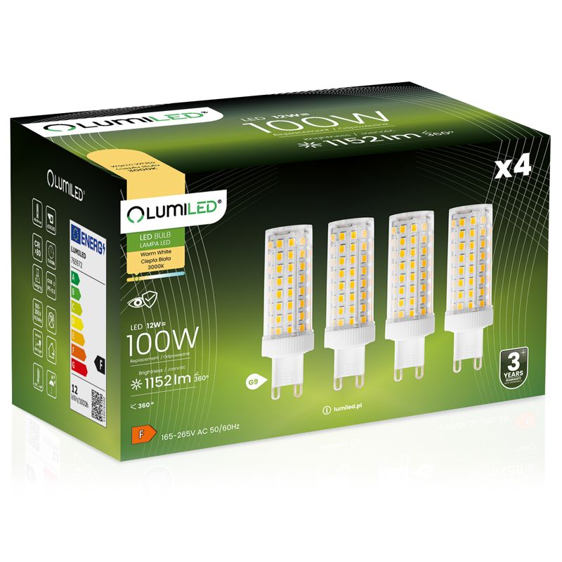 Żarówka LED LUMILED G9 12W 1152lm 3000K 360st 4 szt.