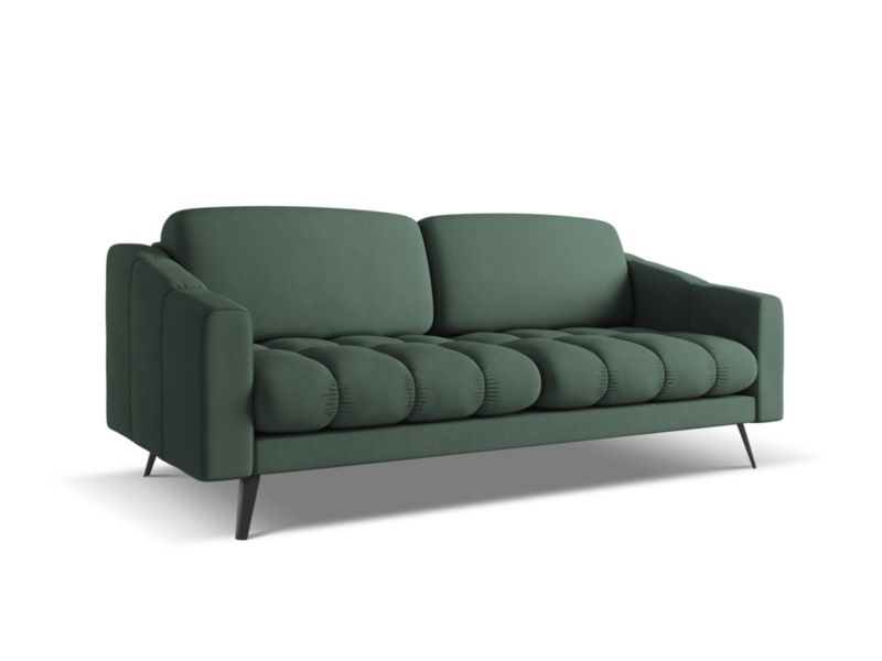 Kanapa 3-osobowa Makamii Nalu z tkaniny szenilowej 202x95 cm zielony 1 szt.