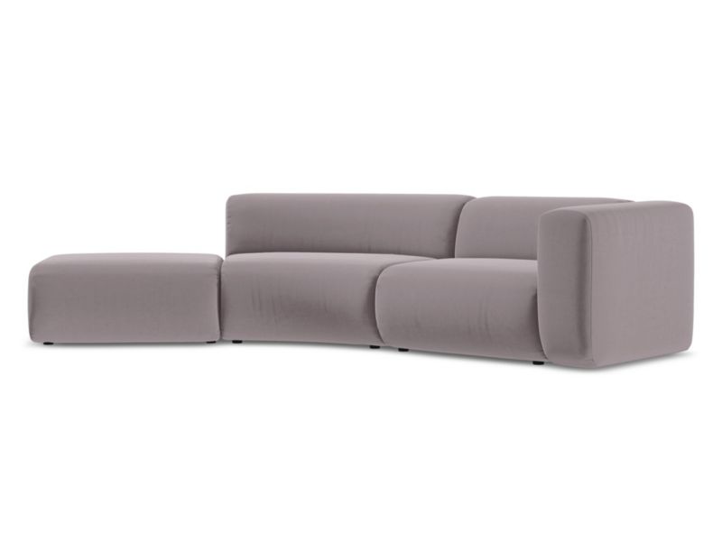 4-osobowa kanapa modułowa lewa Makamii Ekahi z tkaniny welwetowej 335x166 cm lawendowy 1 szt.