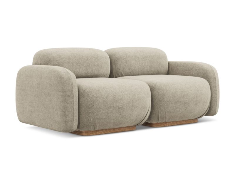 3-osobowa kanapa modułowa Makamii Ailani z tkaniny bouclé 190x95 cm beżowy 1 szt.