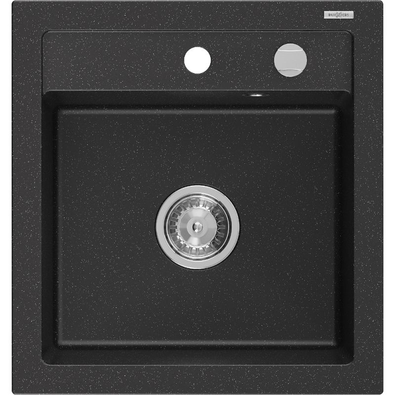 Zlewozmywak wpuszczany Mexen Vito 1-komorowy czarny/złoty metalik 520x490 mm - 6503521000-75 1 szt.