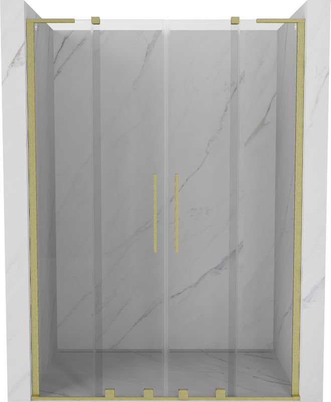 Drzwi prysznicowe rozsuwane Mexen Velar L złote szczotkowane 160 cm 1 szt.