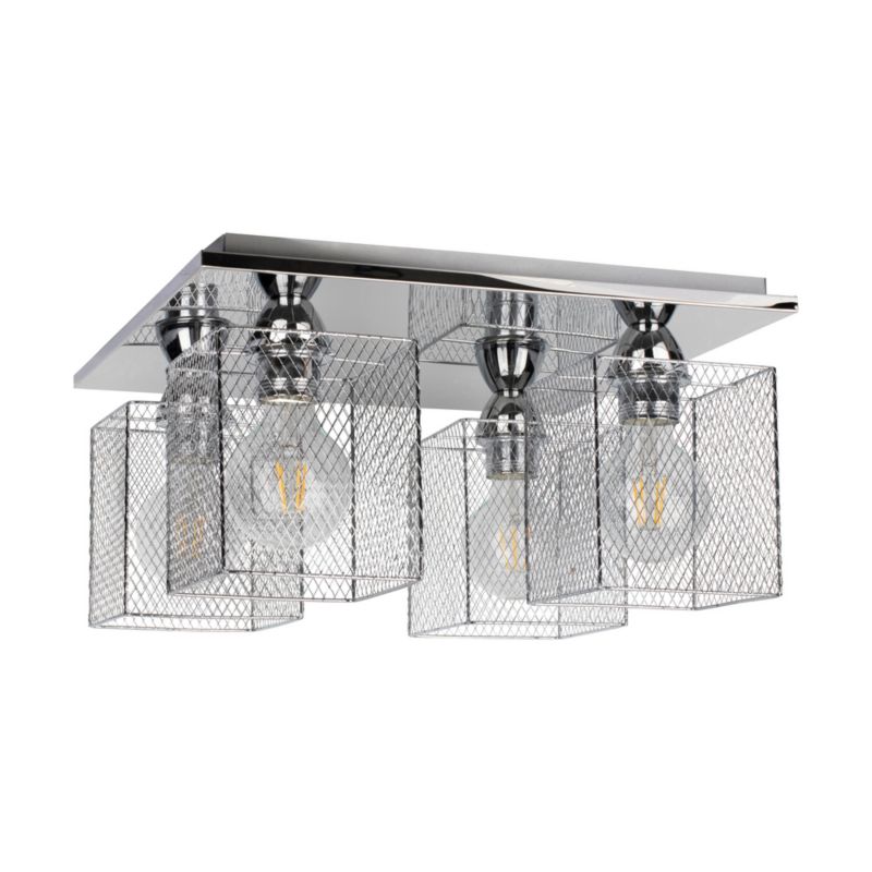 Lampa Sufitowa SPOT Light 4xE27 25W Klasyczne Połączenie Chromu z Chromowanymi Kloszami, Polski Producent, 1 szt.