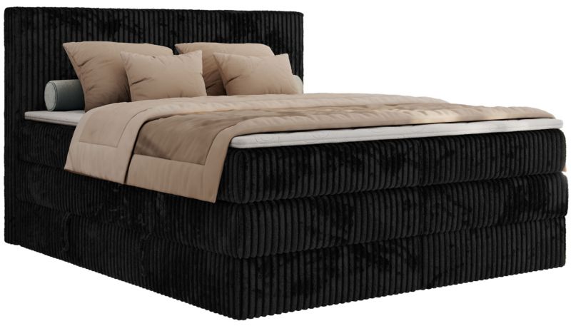 Łóżko kontynentalne MKS Meble TILIANO KING 160x200 H4 czarny sztruks 1szt.