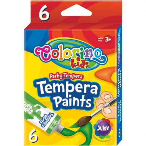 FARBA TEMPERA W TUBACH 12ML 6 KOLORÓW