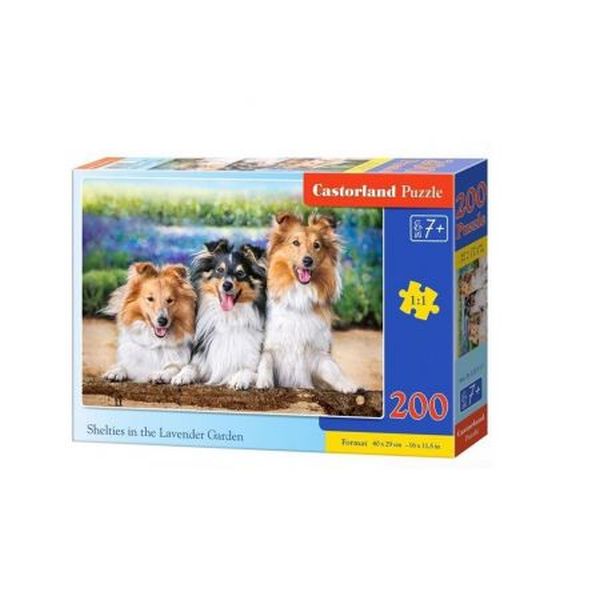 Castorland Puzzle 200 B-222117 Shelties in the Lavender Garden