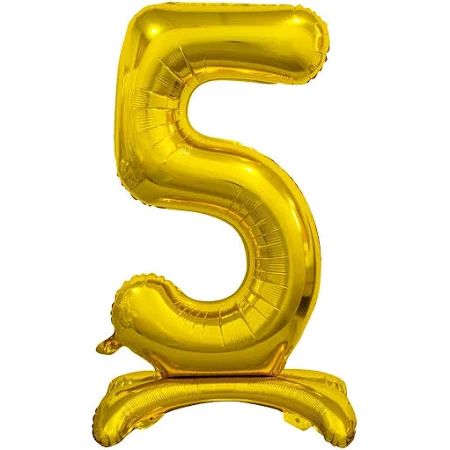Balon foliowy Cyfra stojąca złota "5"- Wielkość 74 cm