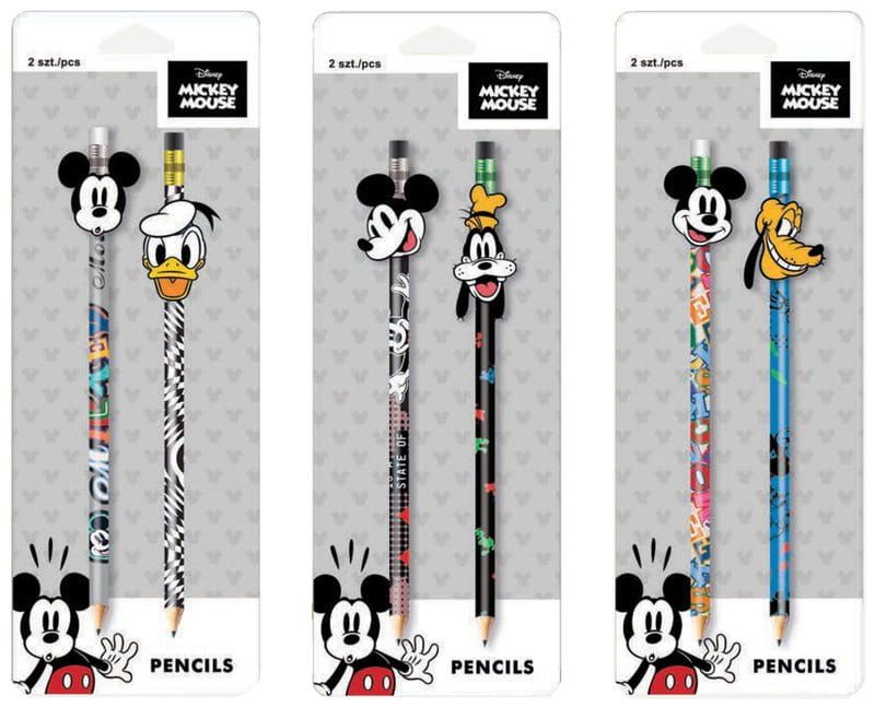 Ołówki szkolne Mickey Mouse Disney Fashion z gumową nakładką 2 sztuki, Coolpack