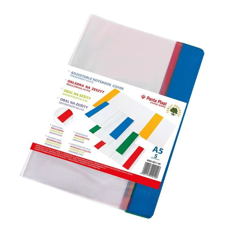 Zestaw okładek na zeszyt A5 PVC 10sztuk mix kolorów