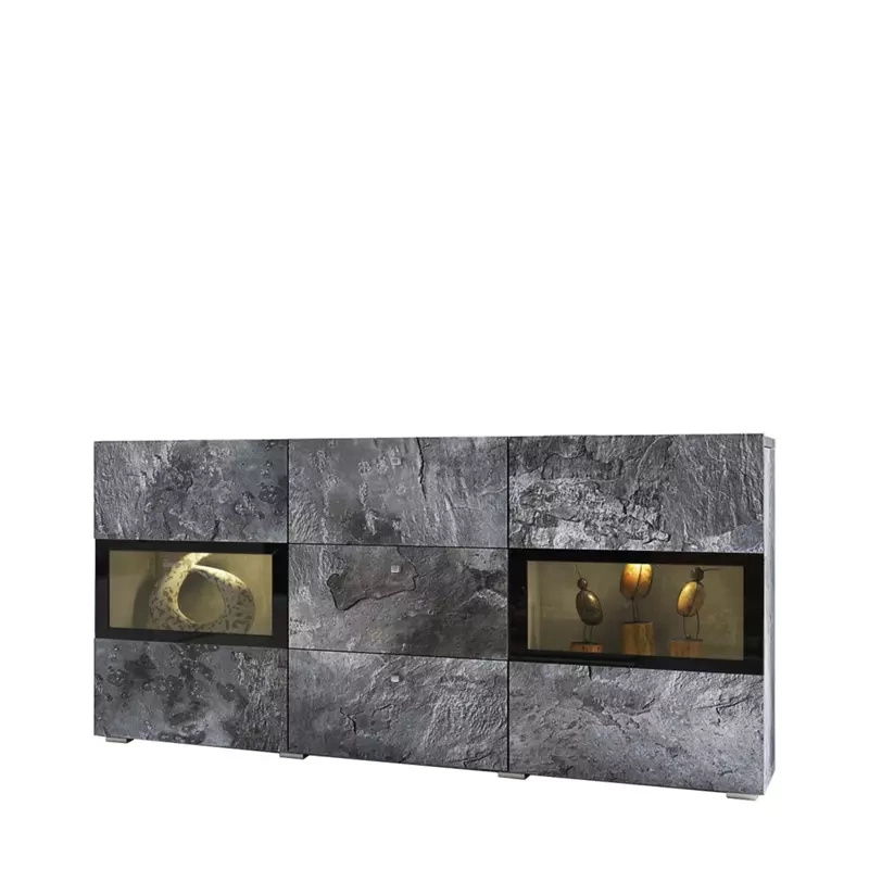 Komoda do salonu beton ciemny BARRET