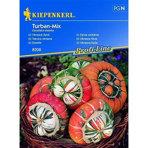 Dynia ozdobna Turban, mix - Nasiona. Ilość w opakowaniu: 1 opak - GradinaMax