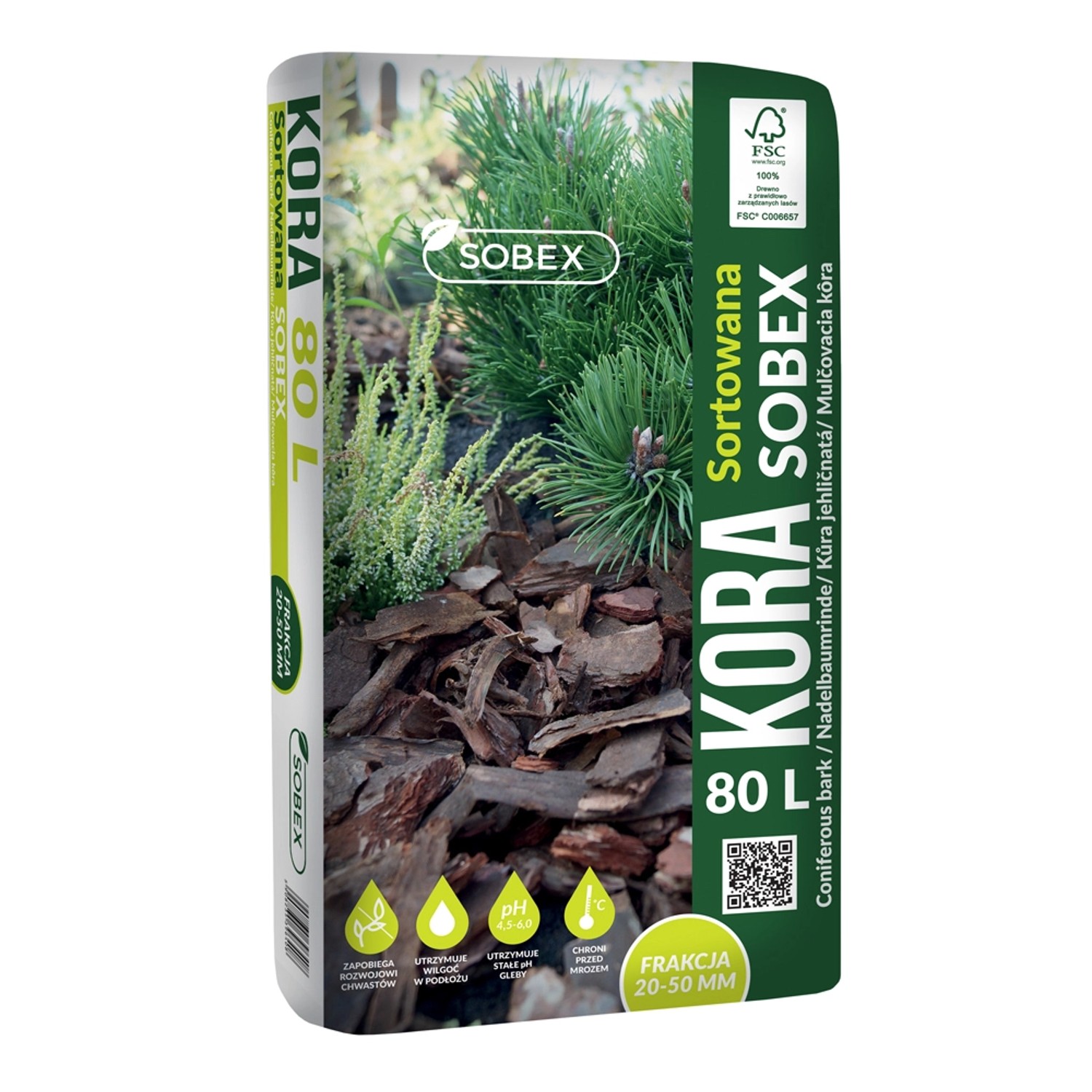 Kora ogrodowa sosnowa frakcja 2-5 cm - 80 l