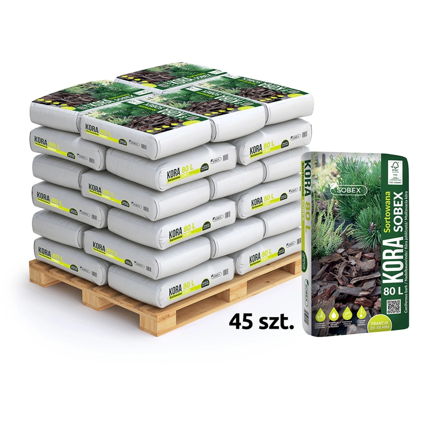 Kora ogrodowa sosnowa frakcaj 2-5 cm - 45 x 80 l