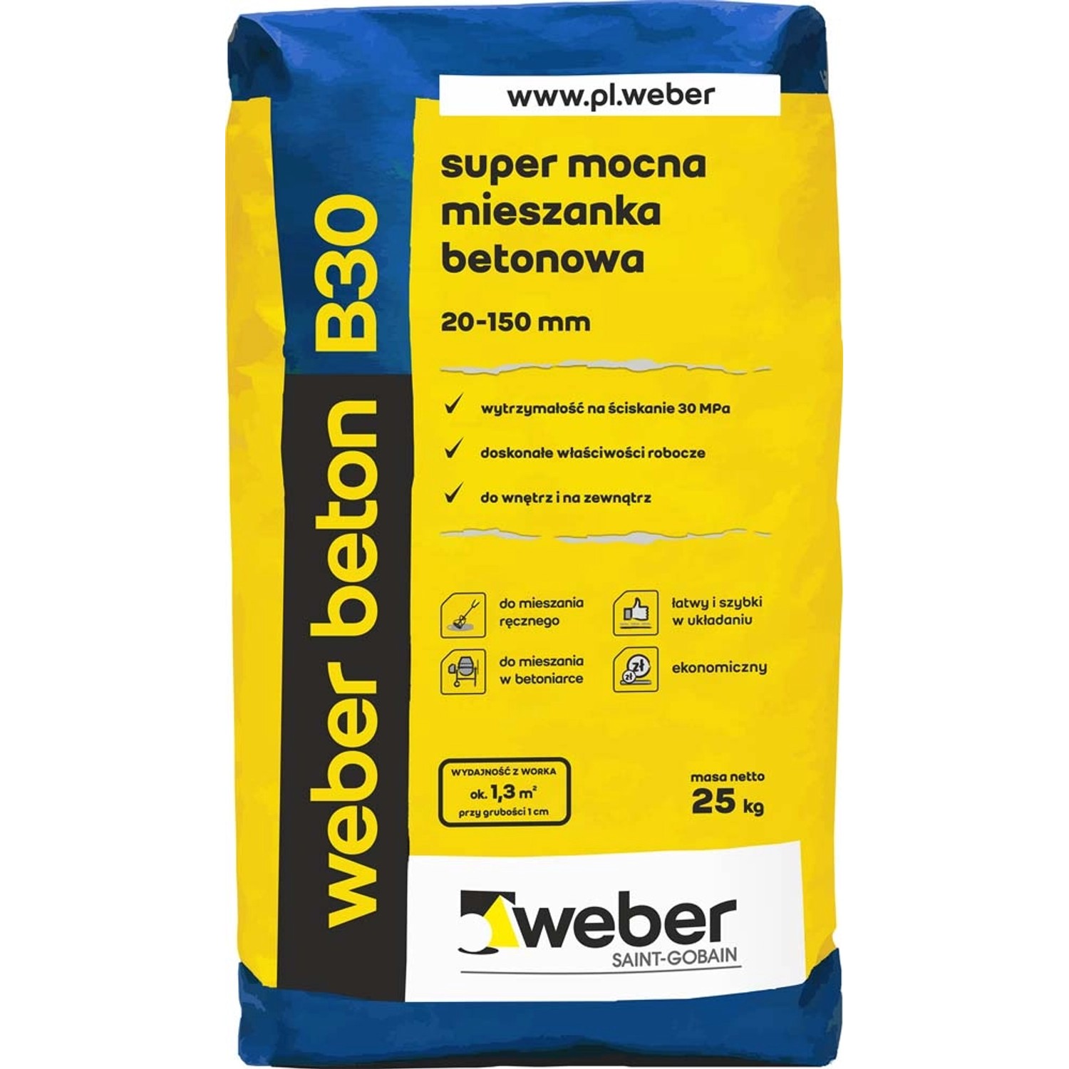 Weber Beton B30 - super mocna mieszanka betonowa 25 kg