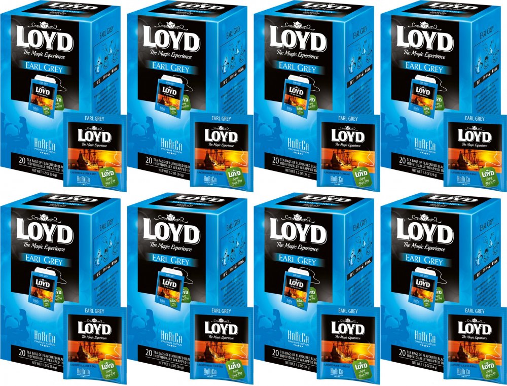 8x Herbata Earl Grey w kopertach Loyd Horeca Premium, 20 sztuk x 1.7g
