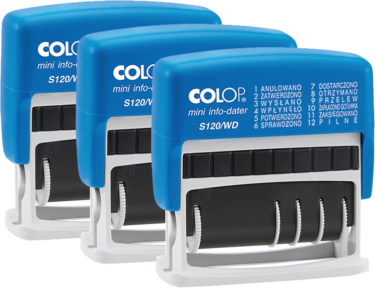 3x Datownik Colop, Mini Dater S 120WD, wersja polska, wkład czarny