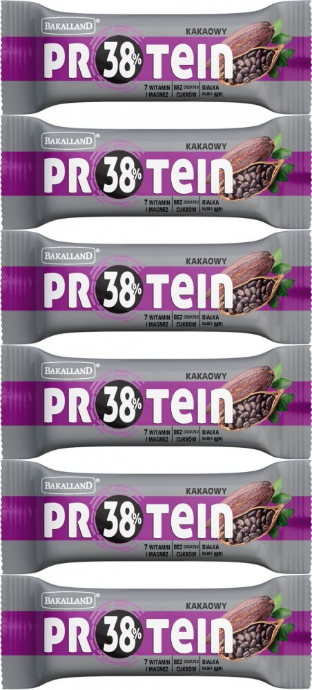 6x Baton proteinowy Bakalland, kakaowy, 35g