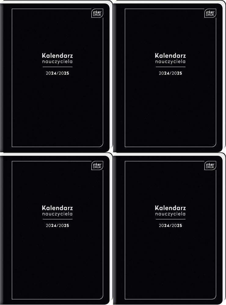 4x Kalendarz Nauczyciela 2024/2025, Interdruk, Black, A5, dzienny, 352 strony