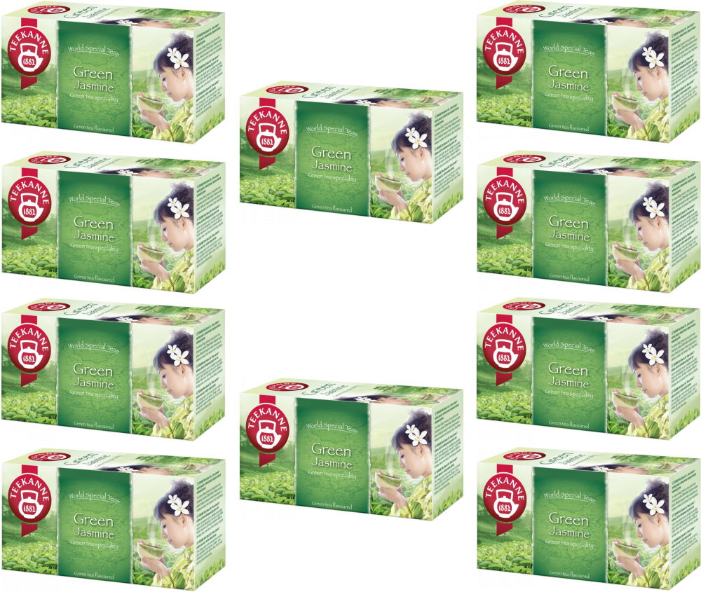 10x Herbata zielona smakowa w kopertach Teekanne Green&Jasmine, jaśmin, 20 sztuk x 1.75g