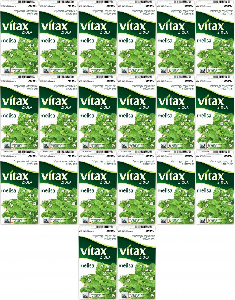 20x Herbata ziołowa w torebkach Vitax Zioła, melisa, 20 sztuk x 1.5g