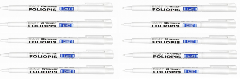 10x Foliopis Kamet K-100, CD, wodoodporny, biały