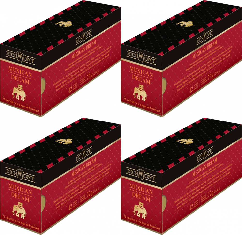 4x Herbata owocowa w torebkach Richmont Mexican Dream, 12 sztuk x 6g