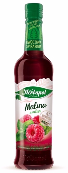Syrop Herbapol Owocowa Spiżarnia, malina z melisą, 420ml