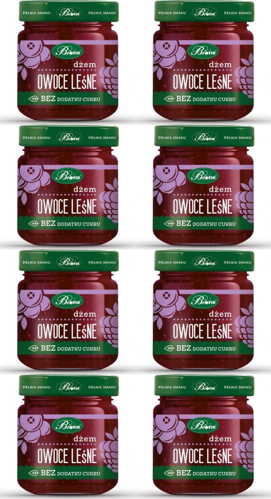 8x Dżem BiFix, owoce leśne, bez cukru, 200g