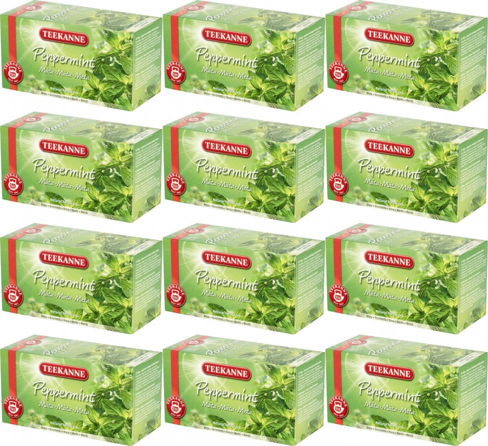 12x Herbata ziołowa w kopertach Teekanne, mięta, 20 sztuk x 1.5g