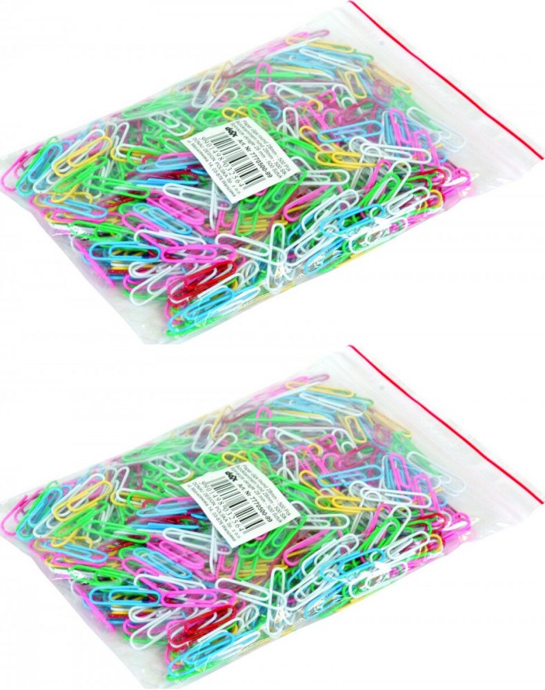 2x Spinacz Office Products, okrągły, w woreczku, 28mm, 500 sztuk, mix kolorów