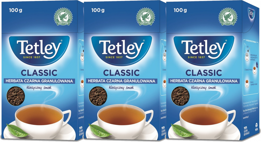 3x herbata czarna granulowana Tetley Classic, 100g