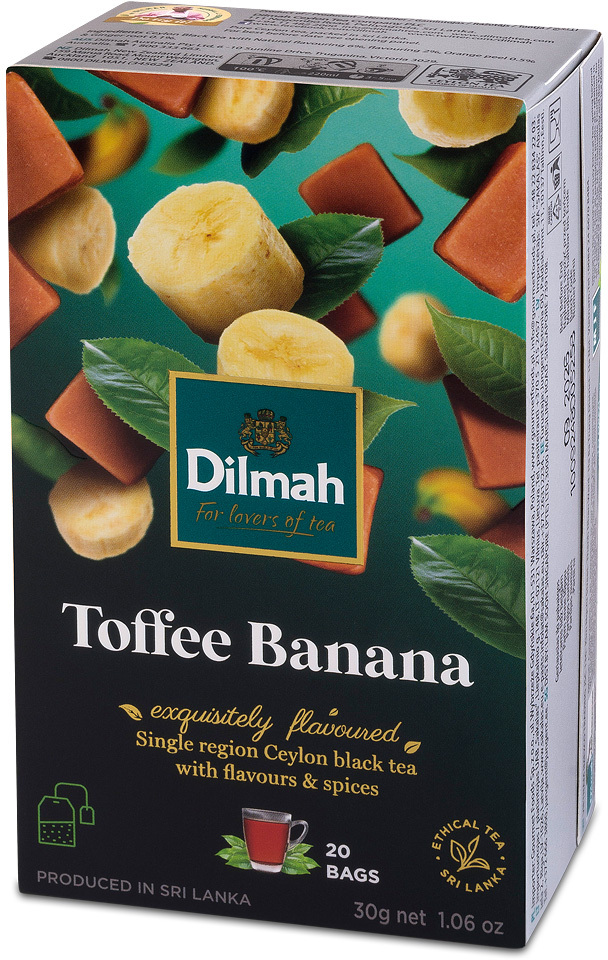 Herbata czarna aromatyzowana Dilmah Toffee Banana, toffi i banan, 20 sztuk x 1.5g