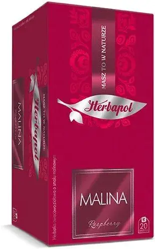 Herbata owocowo-ziołowa w kopertach Herbapol Breakfast, malina, 20 sztuk x 2g
