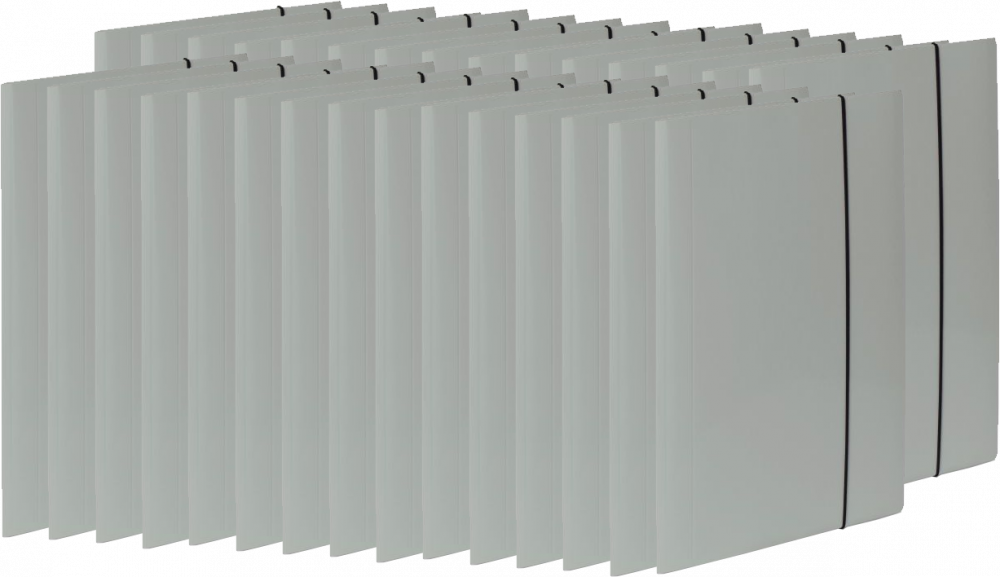 30x Teczka kartonowa z gumką VauPe Soft, A4, 450g/m2, 20mm, szary