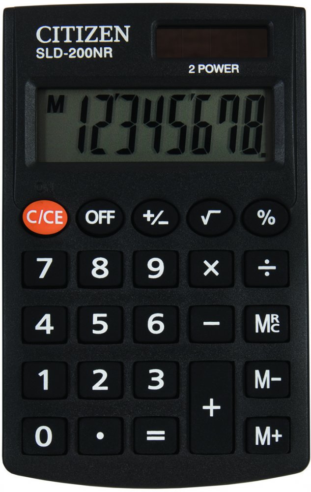 Kalkulator kieszonkowy Citizen SLD-200NR, 8 cyfr, czarny