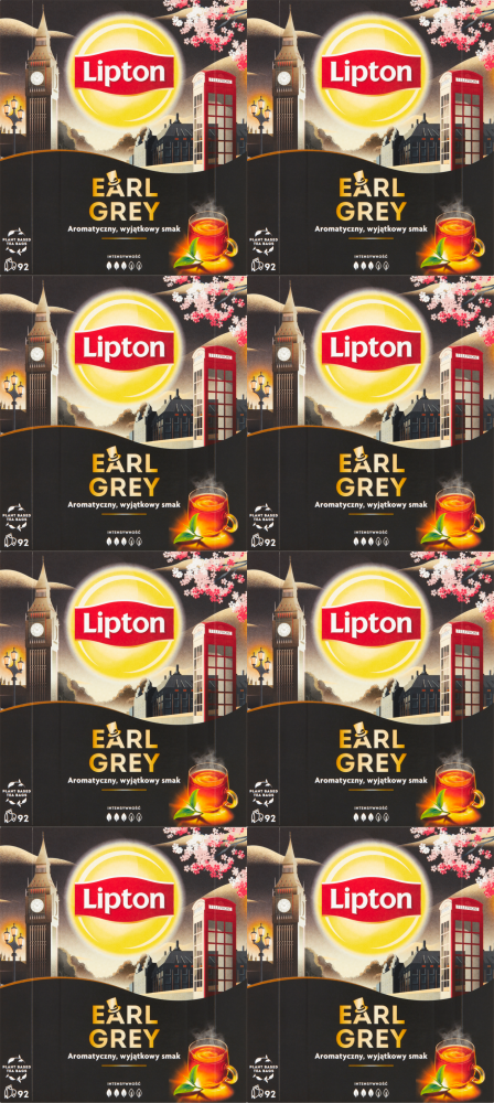 8x Herbata Earl Grey w torebkach Lipton, 92 sztuki x 1.5g