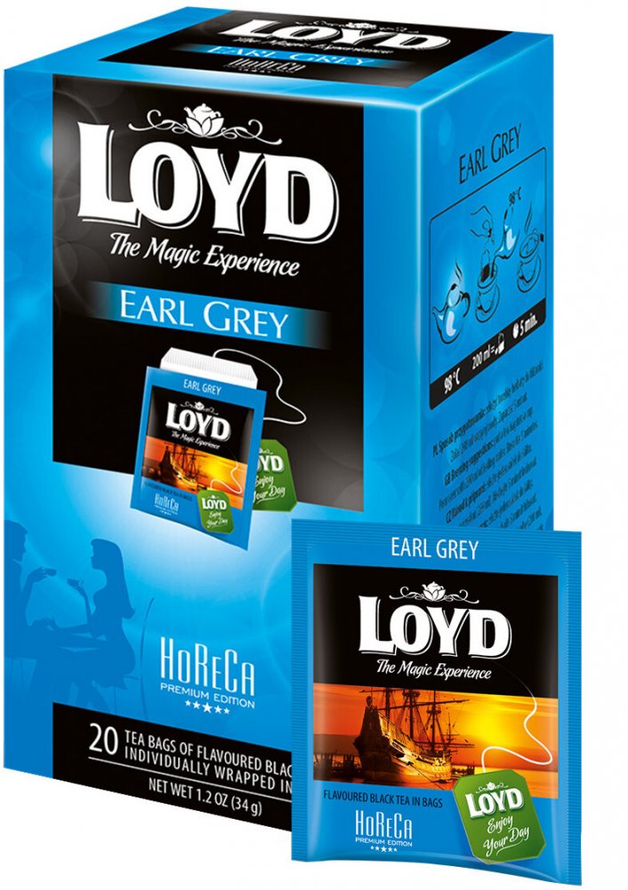 Herbata Earl Grey w kopertach Loyd Horeca Premium, 20 sztuk x 1.7g