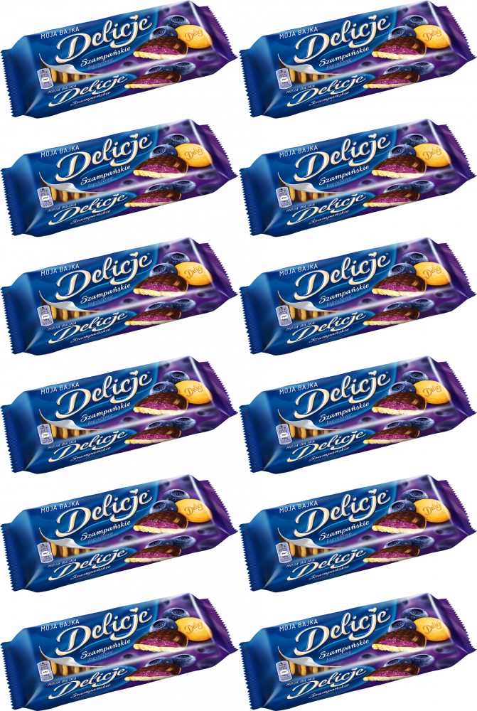 12x Ciastka Delicje szampańskie Mondelez, jagodowy, 147g