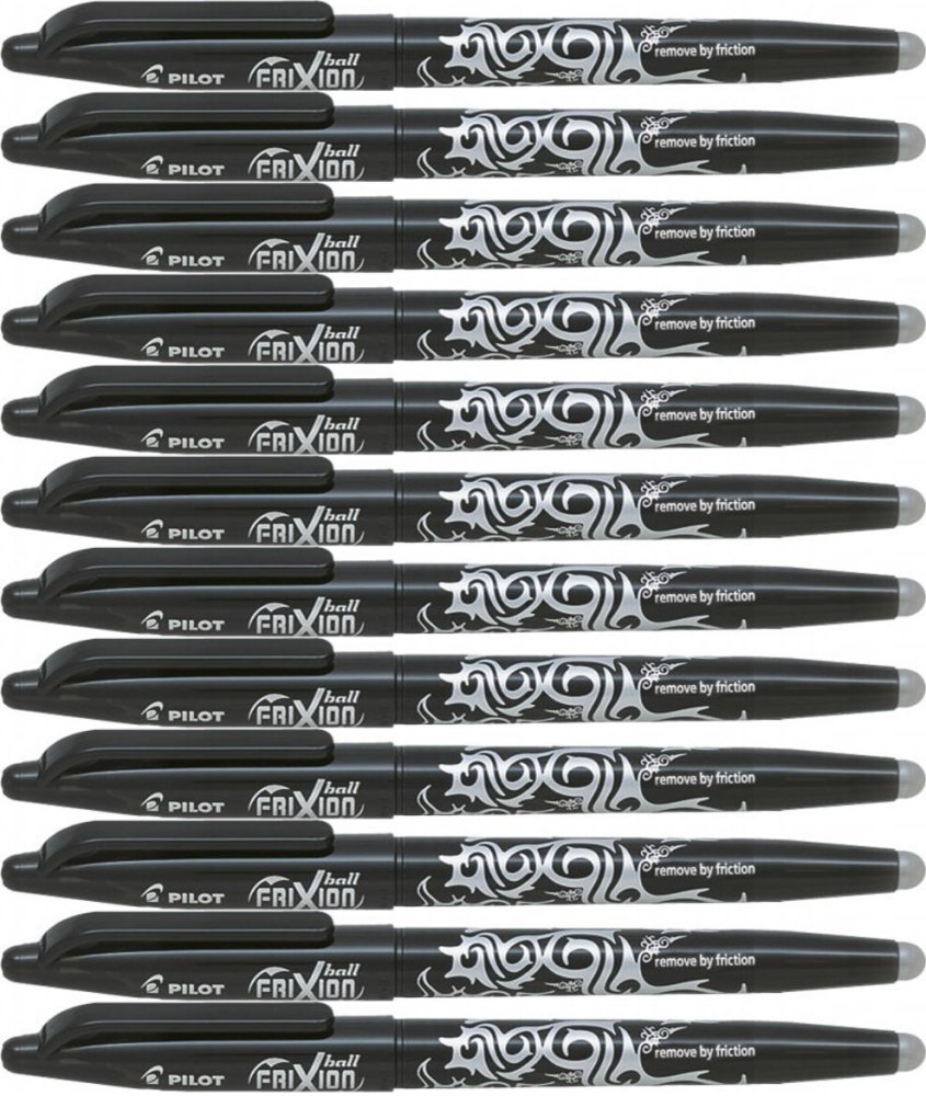 12x Pióro kulkowe wymazywalne Pilot Frixion Ball, 0.7mm, czarny