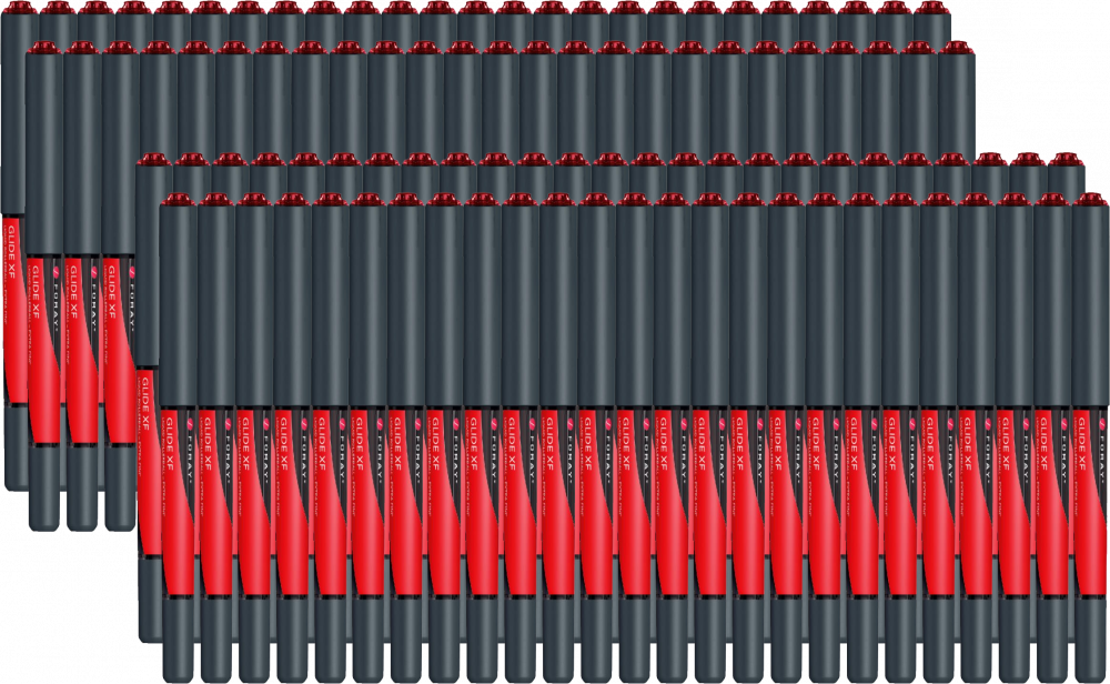 100x Pióro kulkowe Foray, Glide, XF, czerwony