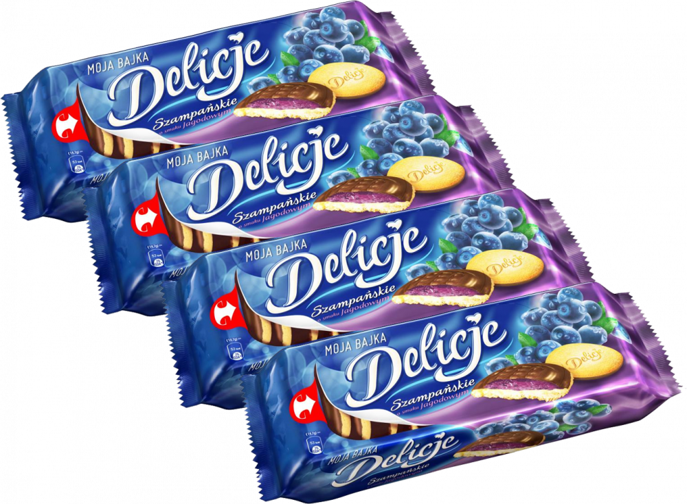 24x ciastka Delicje szampańskie Mondelez, jagodowy, 147g