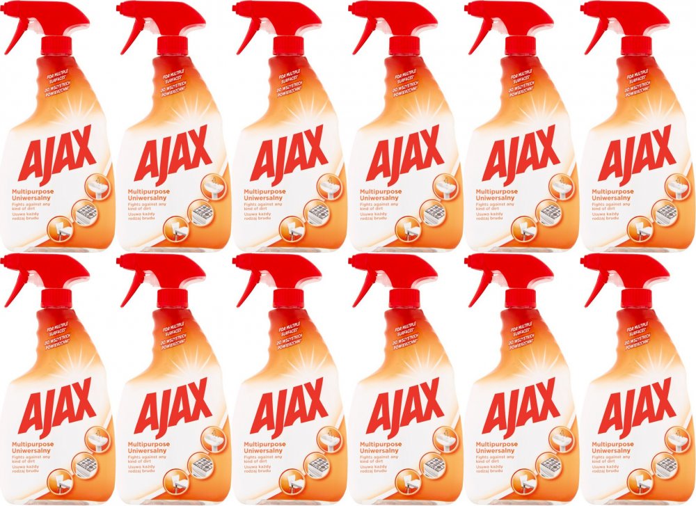 12x Płyn uniwersalny do czyszczenia wszystkich powierzchni Ajax, 750ml