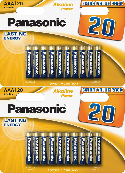 2x Bateria alkaliczna Panasonic Alkaline Power, AAA, 1.5V, LR03, 20 sztuk