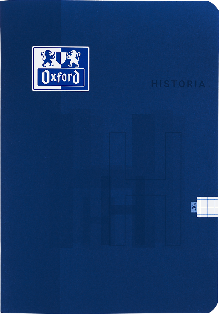 Zeszyt przedmiotowy w kratkę Oxford Historia, A5, miękka oprawa, 60 kartek, niebieski