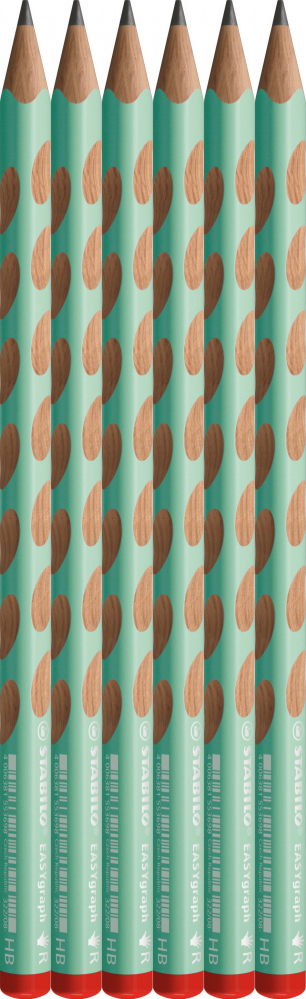 6x Ołówek drewniany Stabilo EASYgraph Pastel, HB, dla praworęcznych, zielony