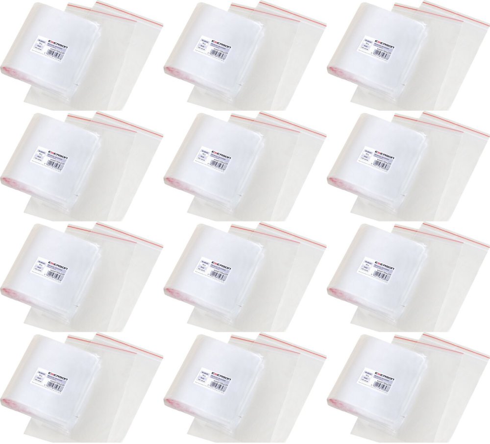 12x Woreczki strunowe Emerson, 50x70mm, 100 sztuk, bezbarwny