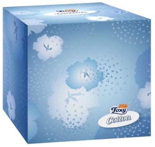Outlet: USZKODZONE OPAKOWANIE Chusteczki higieniczne Foxy Cotton Cube, w kartoniku, 60 sztuk
