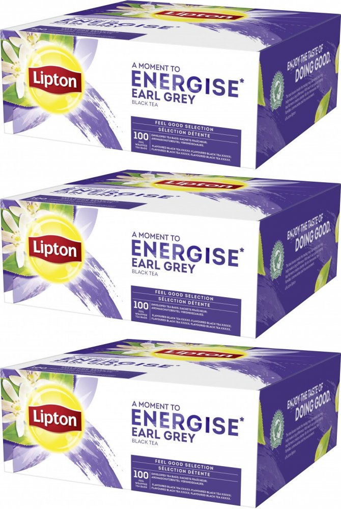 3x Herbata Earl Grey w kopertach Lipton Classic, 100 sztuk x 2g