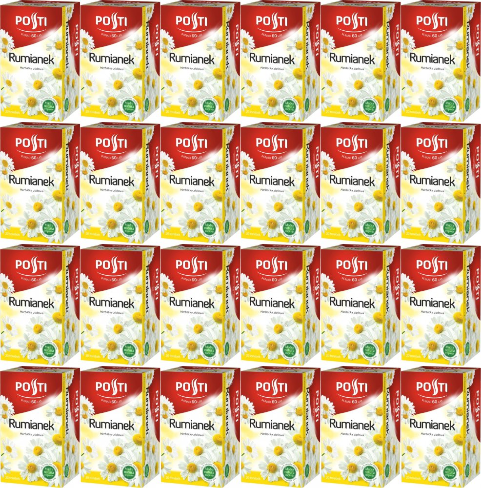 24x Herbata ziołowa w torebkach Posti, rumianek, 20 sztuk x 1.4g